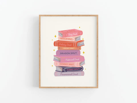 Smut Book Stack Art Print
