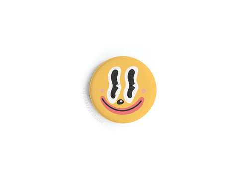 Trippy Happy Face Button Magnet