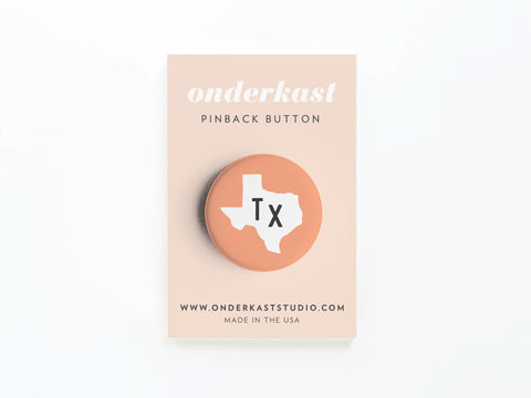 Orange TX Pinback Button