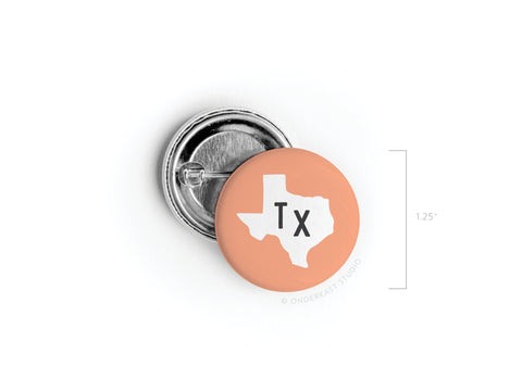 Orange TX Pinback Button