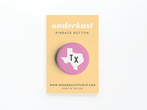 Pink TX Pinback Button