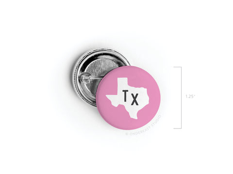 Pink TX Pinback Button