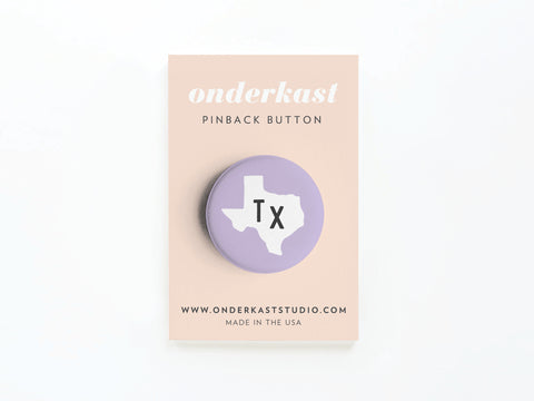 Purple TX Pinback Button