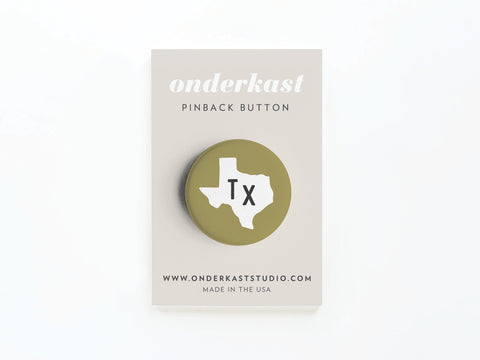 Green TX Pinback Button