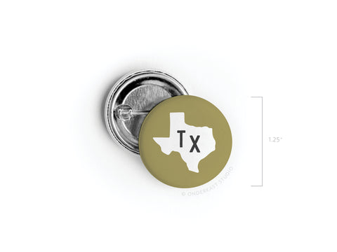 Green TX Pinback Button