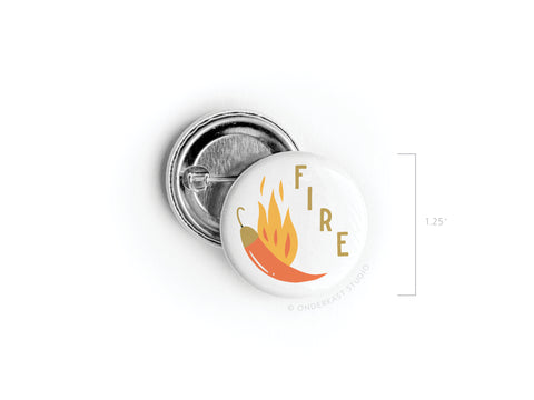 Fire Chili Pinback Button