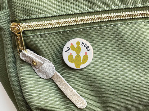 No Hugs Cactus Pinback Button