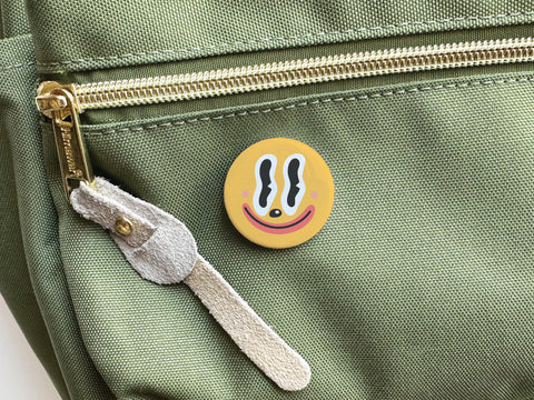 Trippy Happy Face Pinback Button