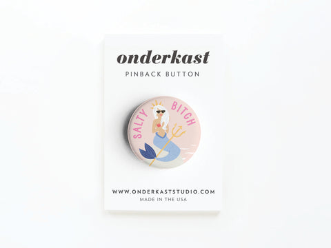 Salty Bitch Mermaid Pinback Button