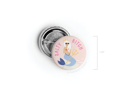 Salty Bitch Mermaid Pinback Button