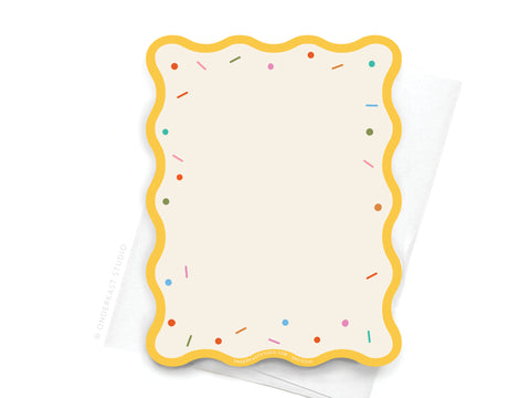 Wavy Die Cut Sprinkles and Wrinkles Notecard