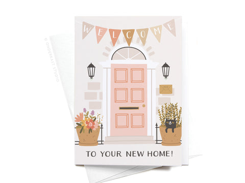 Welcome to Your New Home Door Folded Greeting Note Set of 10