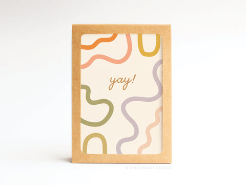 Yay Squiggles Folded Greeting Note Set of 10