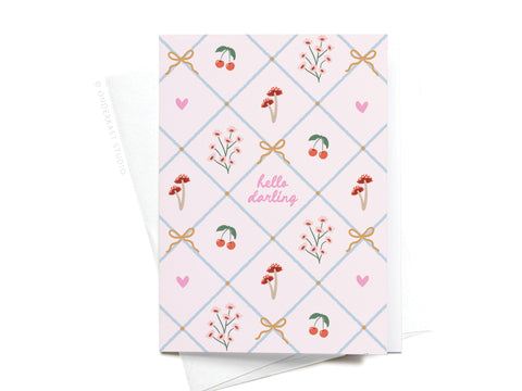 Hello Darling Coquette Folded Greeting Note Set of 10