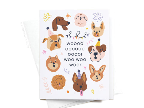 Woo! Birthday Dogs Greeting Card