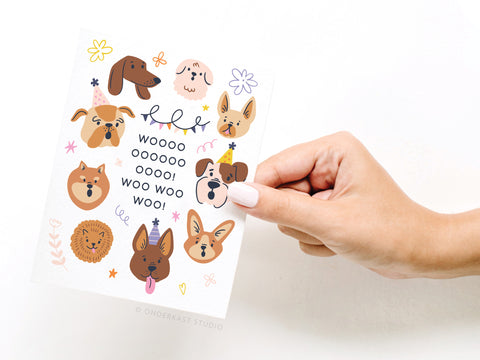 Woo! Birthday Dogs Greeting Card