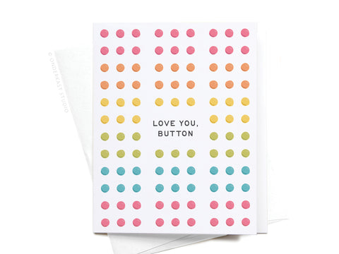 Love You Button Candy Greeting Card