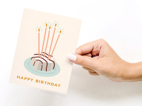Happy Birthday Zebra Cake Greeting Card