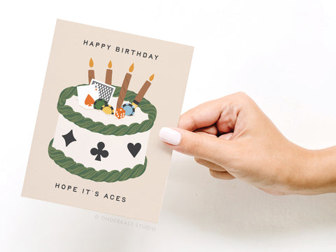 Aces Poker Birthday Greeting Card