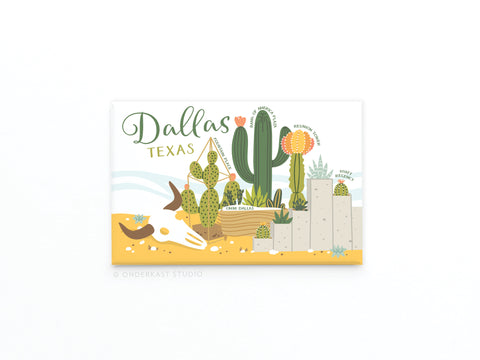 Dallas Succulent Skyline Refrigerator Magnet