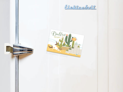 Dallas Succulent Skyline Refrigerator Magnet