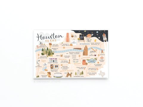 Houston Map Refrigerator Magnet