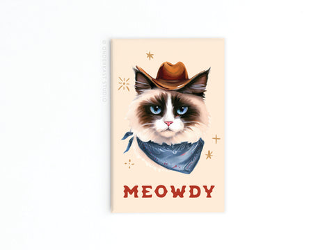 Meowdy Cowboy Cat Refrigerator Magnet
