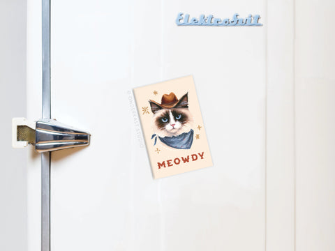 Meowdy Cowboy Cat Refrigerator Magnet