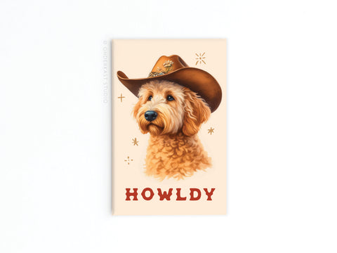 Howldy Cowboy Dog Refrigerator Magnet