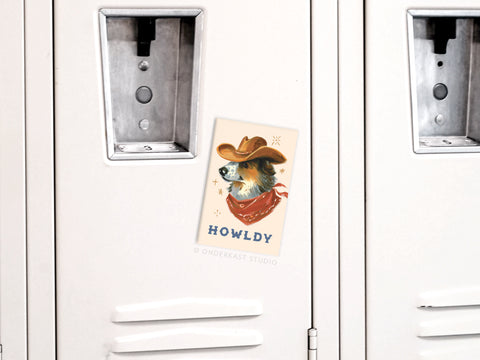 Howldy Cowboy Dog Refrigerator Magnet