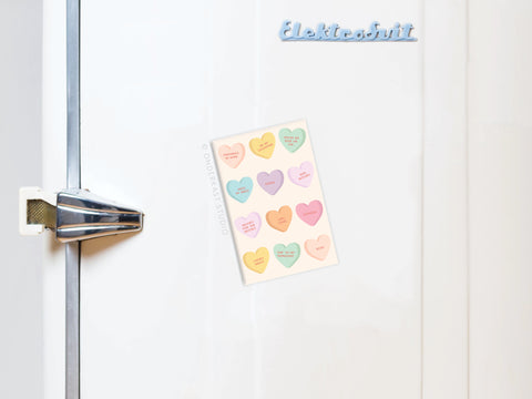 Galentine’s Candy Hearts Refrigerator Magnet