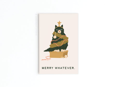 Merry Whatever Cat Refrigerator Magnet