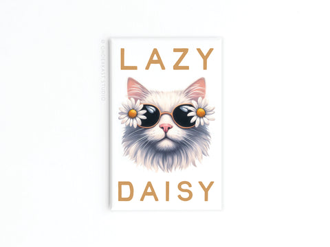 Lazy Daisy Cat Refrigerator Magnet