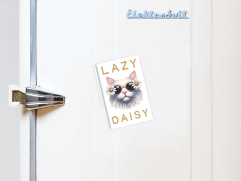 Lazy Daisy Cat Refrigerator Magnet