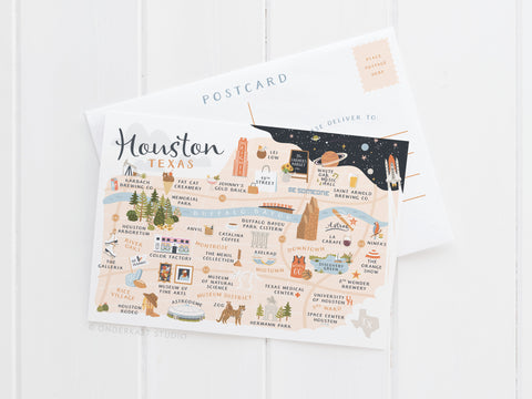 Houston Map Postcard