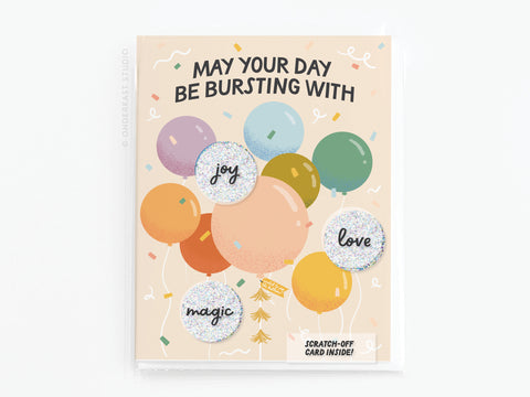 Bursting Balloons Scratch-Off Greeting Card