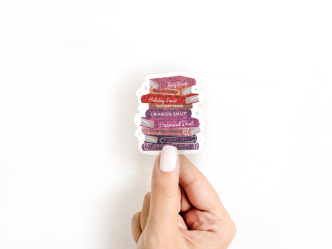 Smut Book Stack Glitter Sticker