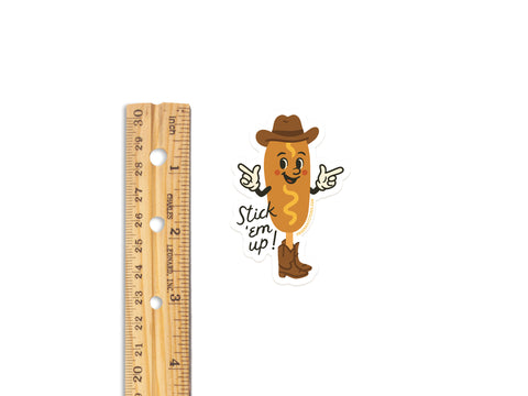 Stick 'Em Up Corndog Cowboy Sticker