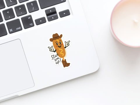 Stick 'Em Up Corndog Cowboy Sticker