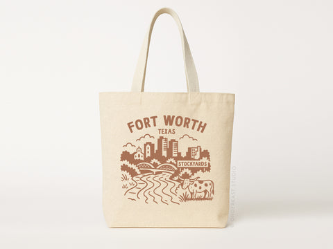 Fort Worth Skyline Tote Bag