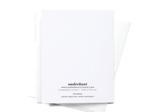 a white card with the word underneath it