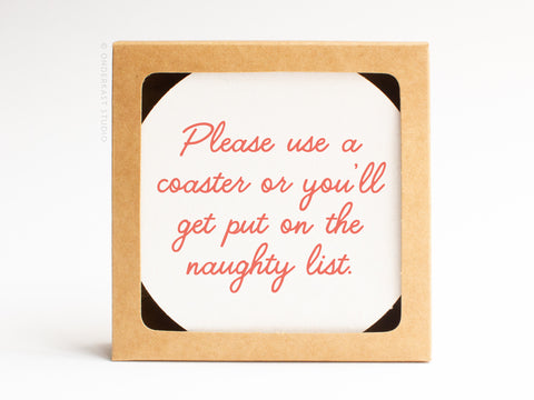 Naughty List Coaster Set