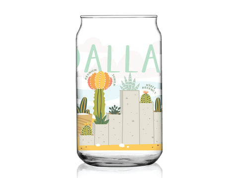 Dallas Succulent Skyline Can Glass