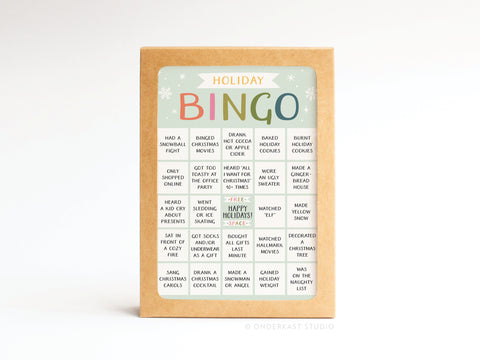 Holiday Bingo Folded Greeting Note Set of 10