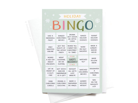 Holiday Bingo Folded Greeting Note Set of 10