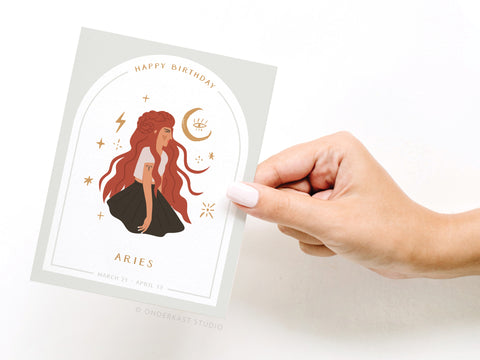 Happy Birthday Aries Zodiac Greeting Card