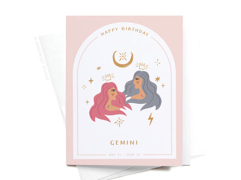 Happy Birthday Gemini Zodiac Greeting Card