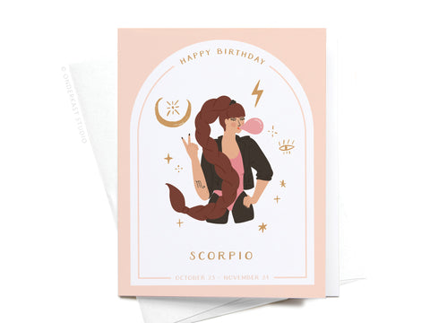 Happy Birthday Scorpio Zodiac Greeting Card