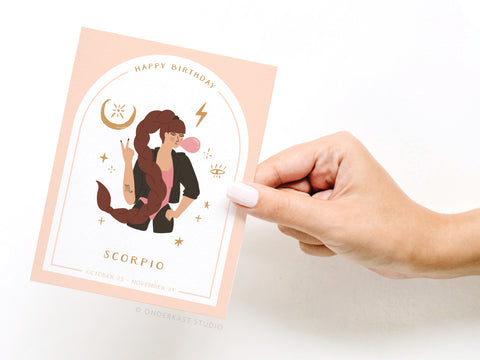 Happy Birthday Scorpio Zodiac Greeting Card