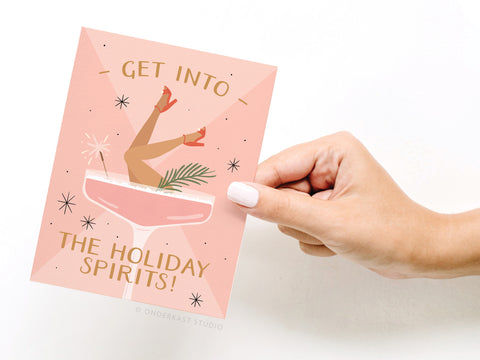 Get Into the Holiday Spirits! Cocktail Greeting Card